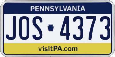 PA license plate JOS4373