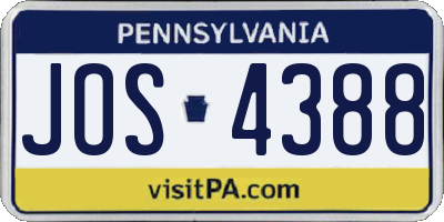 PA license plate JOS4388
