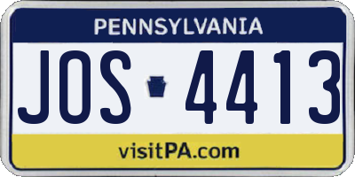 PA license plate JOS4413