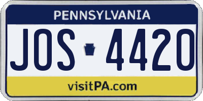 PA license plate JOS4420