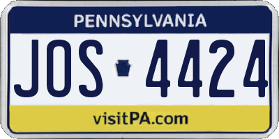 PA license plate JOS4424