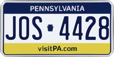 PA license plate JOS4428