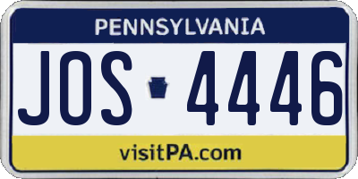 PA license plate JOS4446