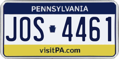 PA license plate JOS4461