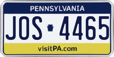PA license plate JOS4465