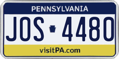 PA license plate JOS4480
