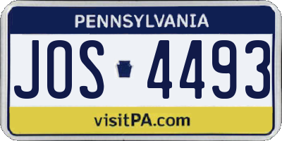 PA license plate JOS4493