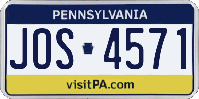 PA license plate JOS4571