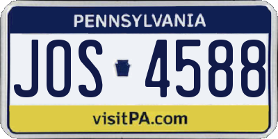 PA license plate JOS4588