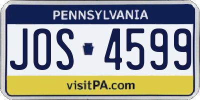 PA license plate JOS4599