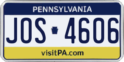 PA license plate JOS4606