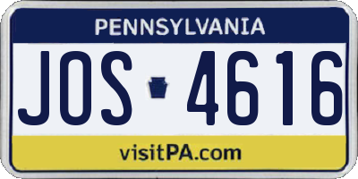 PA license plate JOS4616