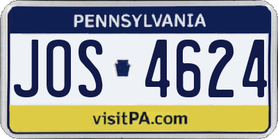 PA license plate JOS4624