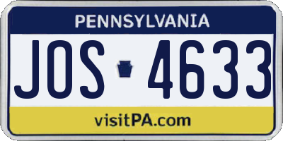 PA license plate JOS4633