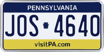 PA license plate JOS4640