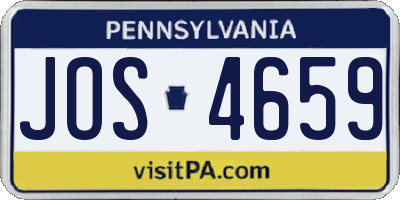 PA license plate JOS4659
