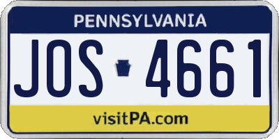 PA license plate JOS4661