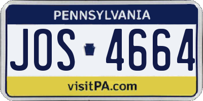 PA license plate JOS4664