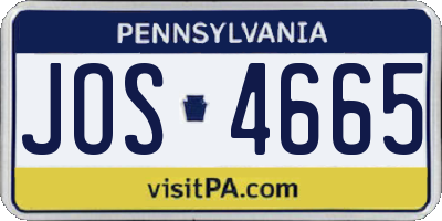PA license plate JOS4665
