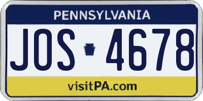 PA license plate JOS4678