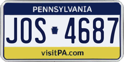 PA license plate JOS4687