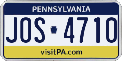PA license plate JOS4710