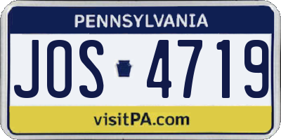 PA license plate JOS4719