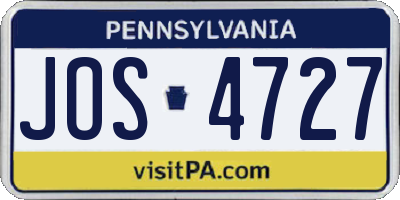 PA license plate JOS4727