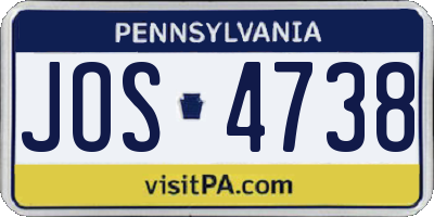 PA license plate JOS4738