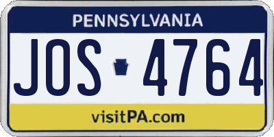 PA license plate JOS4764
