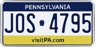 PA license plate JOS4795