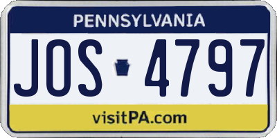PA license plate JOS4797