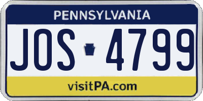 PA license plate JOS4799