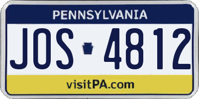 PA license plate JOS4812