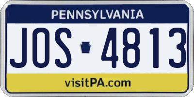 PA license plate JOS4813