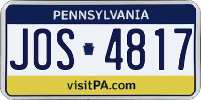 PA license plate JOS4817