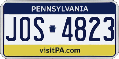 PA license plate JOS4823