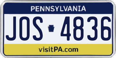PA license plate JOS4836