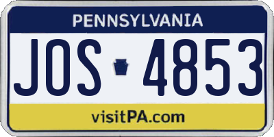 PA license plate JOS4853