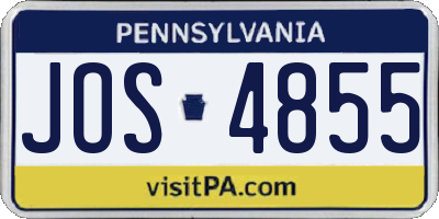 PA license plate JOS4855