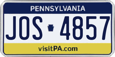 PA license plate JOS4857