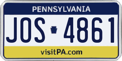 PA license plate JOS4861
