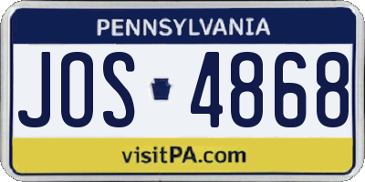 PA license plate JOS4868