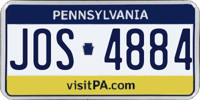 PA license plate JOS4884