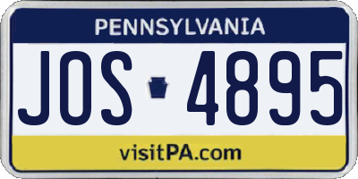PA license plate JOS4895