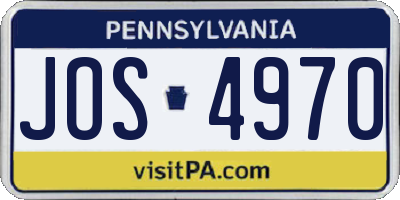 PA license plate JOS4970