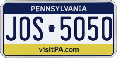 PA license plate JOS5050