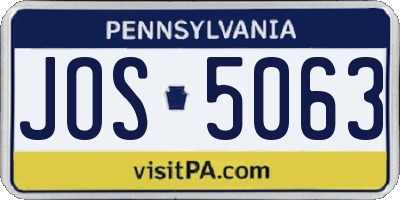 PA license plate JOS5063