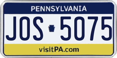 PA license plate JOS5075