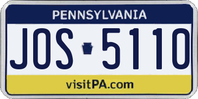 PA license plate JOS5110